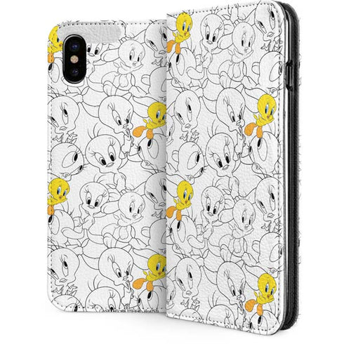 Looney Tunes Tweety Super Sized Pattern iPhone 8 Folio Case