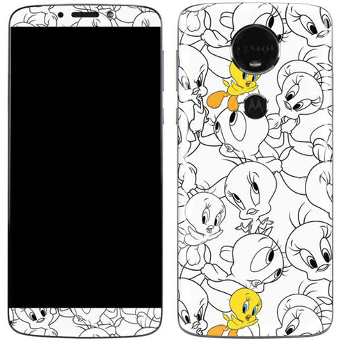 Looney Tunes Tweety Super Sized Pattern Moto E5 Plus Skin