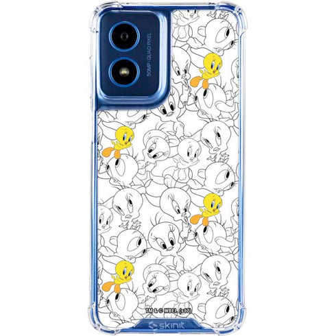 Looney Tunes Tweety Super Sized Pattern Moto G Play 4G (2024) Clear Case