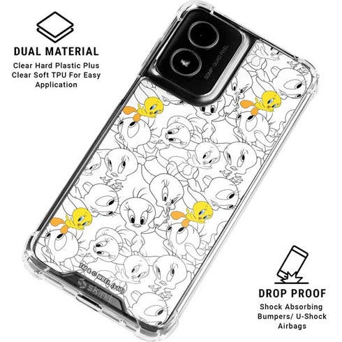 Looney Tunes Tweety Super Sized Pattern Moto G Power 5G (2024) Clear Case
