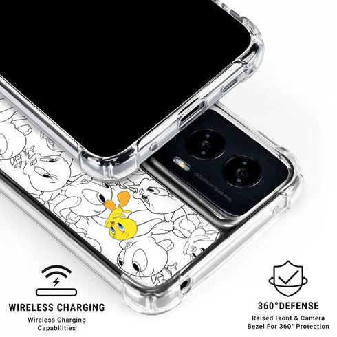 Looney Tunes Tweety Super Sized Pattern Moto G Power 5G (2024) Clear Case