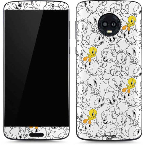 Looney Tunes Tweety Super Sized Pattern Moto G6 Skin