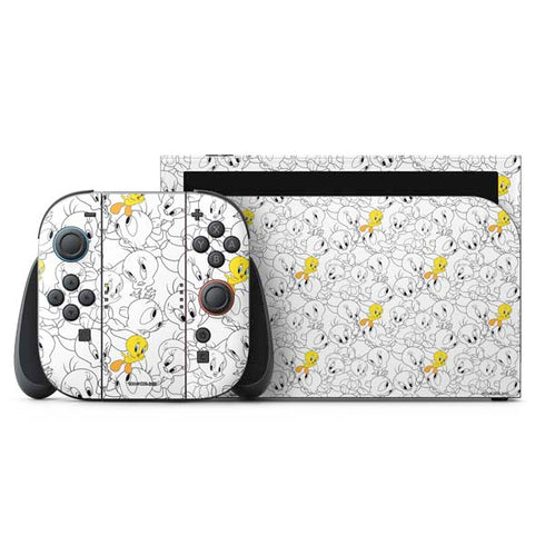 Looney Tunes Tweety Super Sized Pattern Nintendo Switch 2 (2025) with Joy-Con Skin