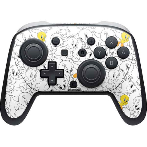 Looney Tunes Tweety Super Sized Pattern Nintendo Switch 2 (2025) Pro Controller Skin