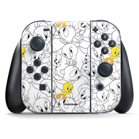 Looney Tunes Tweety Super Sized Pattern Nintendo Switch (2017-2021) Joy-Con Controller Skin