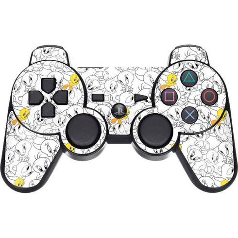 Looney Tunes Tweety Super Sized Pattern PS3 Dual Shock wireless controller Skin