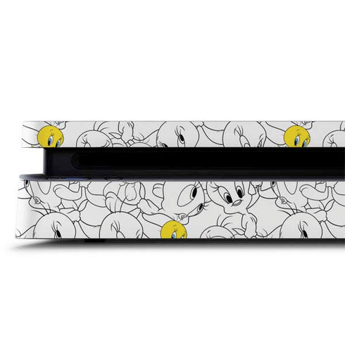 Looney Tunes Tweety Super Sized Pattern PS4 Slim Skin