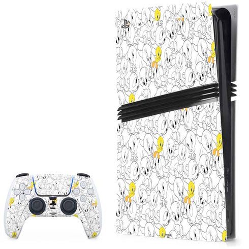 Looney Tunes Tweety Super Sized Pattern PS5 Pro Bundle Skin