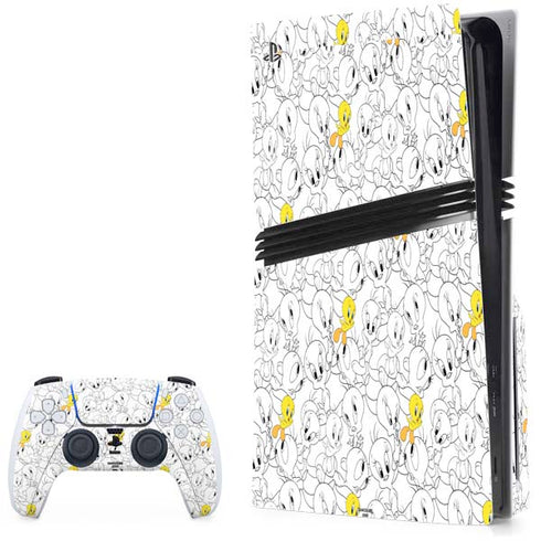 Looney Tunes Tweety Super Sized Pattern PlayStation PS5 Skins