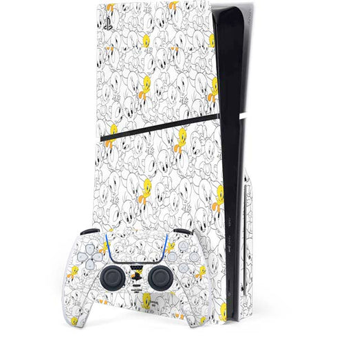 Looney Tunes Tweety Super Sized Pattern PlayStation PS5 Skins