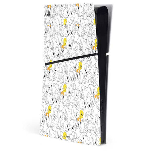 Looney Tunes Tweety Super Sized Pattern PS5 Slim Digital Edition Console Skin