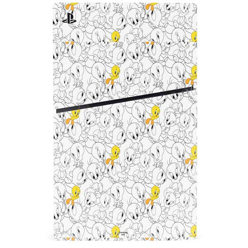 Looney Tunes Tweety Super Sized Pattern PS5 Slim Digital Edition Console Skin