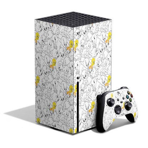 Looney Tunes Tweety Super Sized Pattern Xbox Series X Skins