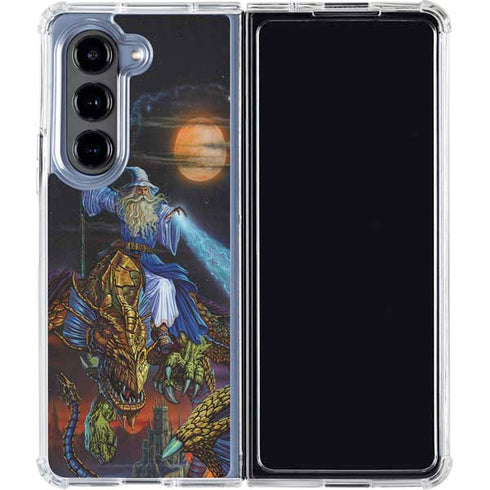 Twilight Tempest Wizard by Ed Beard Jr Galaxy Z Fold5 5G Clear Case