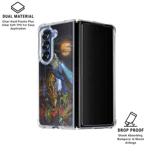 Twilight Tempest Wizard by Ed Beard Jr Galaxy Z Fold6 Clear Case