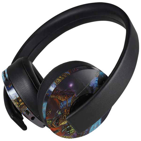 Twilight Tempest Wizard by Ed Beard Jr PlayStation 4 Gold Wireless Headset Skin