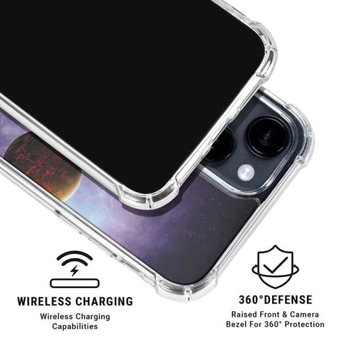 StockTrek Two Planets Born from the Same Star iPhone 15 Plus Clear Case
