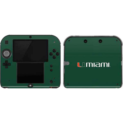 University of Miami Horizontal Mark on Green Nintendo Skins