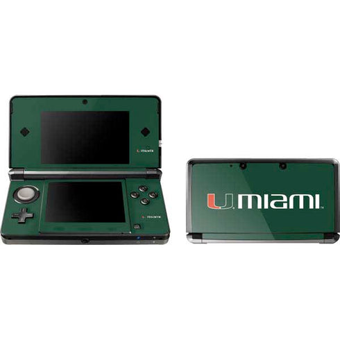 University of Miami Horizontal Mark on Green Nintendo Skins