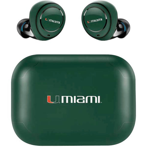 University of Miami Horizontal Mark on Green Amazon Echo Buds Skin