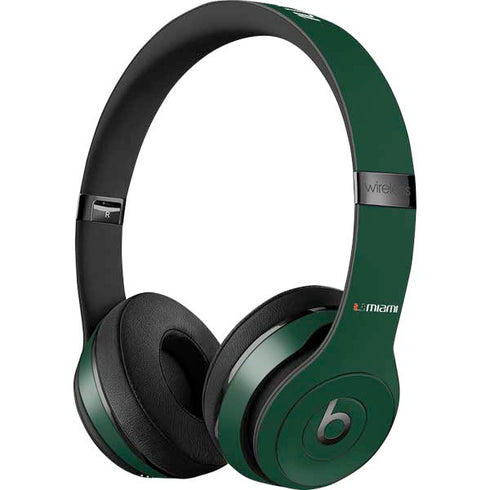 University of Miami Horizontal Mark on Green Beats Solo 3 Wireless Skin