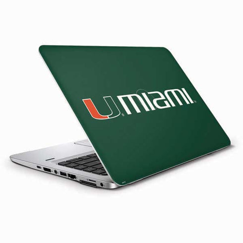 University of Miami Horizontal Mark on Green HP Elitebook Skin