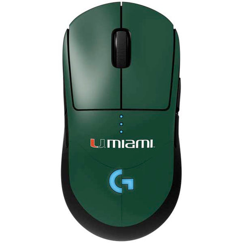 University of Miami Horizontal Mark on Green G Pro Wireless Gaming Mouse Skin