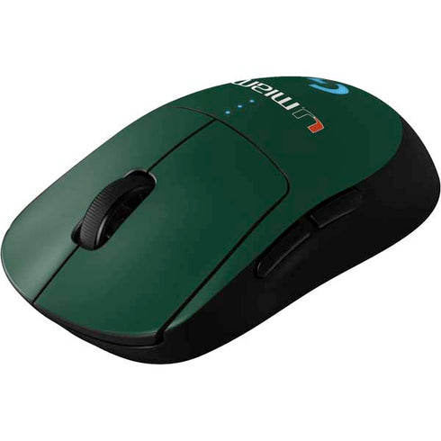 University of Miami Horizontal Mark on Green G Pro Wireless Gaming Mouse Skin