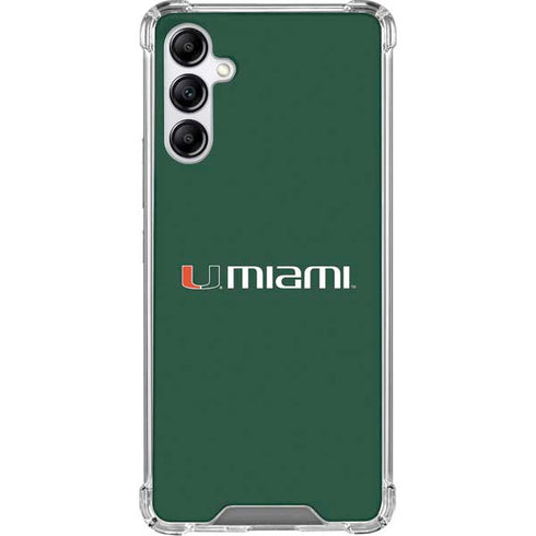 University of Miami Horizontal Mark on Green Gabb Phone 4 Clear Case