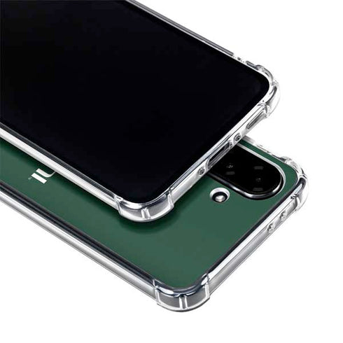 University of Miami Horizontal Mark on Green Galaxy A36 5G Clear Case