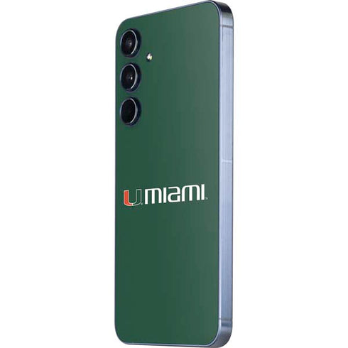 University of Miami Horizontal Mark on Green Galaxy A36 5G Skin