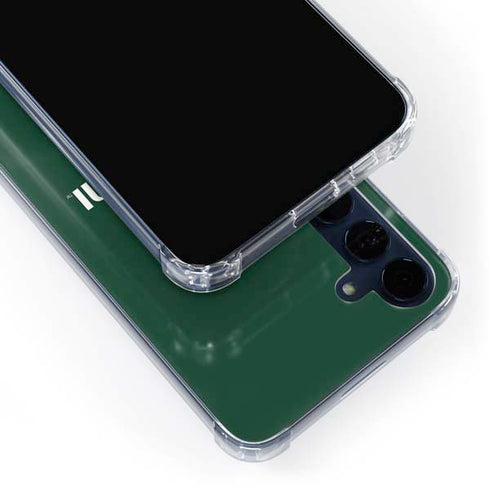 University of Miami Horizontal Mark on Green Galaxy A55 5G Clear Case