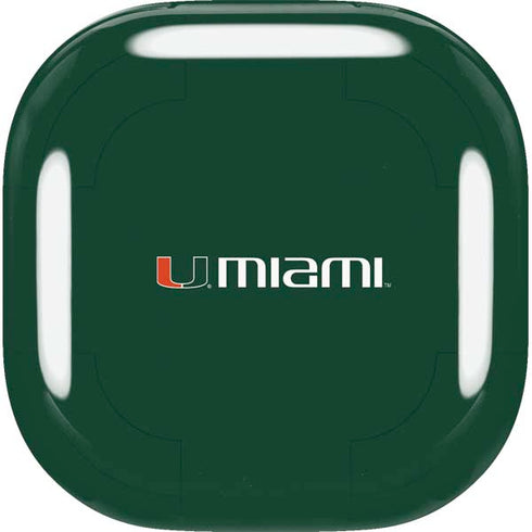 University of Miami Horizontal Mark on Green Galaxy Buds Live Skin