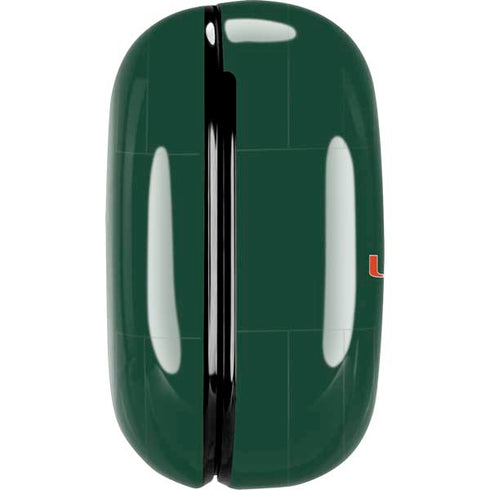 University of Miami Horizontal Mark on Green Galaxy Buds Live Skin