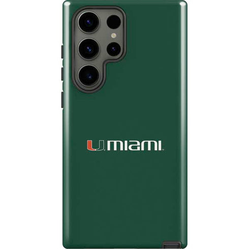 University of Miami Horizontal Mark on Green Galaxy S23 Ultra Pro Case