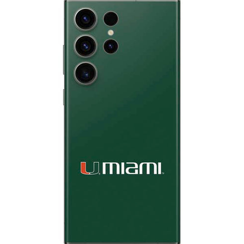 University of Miami Horizontal Mark on Green Galaxy Skins