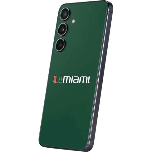 University of Miami Horizontal Mark on Green Galaxy S25 Plus Skin