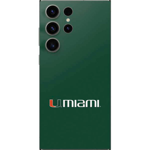University of Miami Horizontal Mark on Green Galaxy S24 Ultra Skin