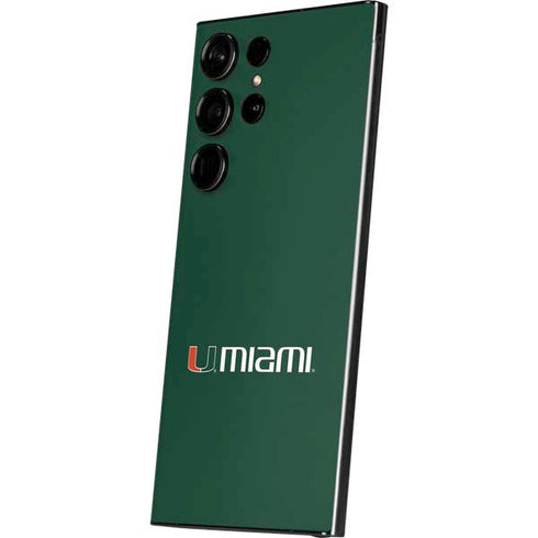 University of Miami Horizontal Mark on Green Galaxy S25 Ultra Skin