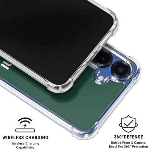 University of Miami Horizontal Mark on Green Galaxy S25 Clear Case