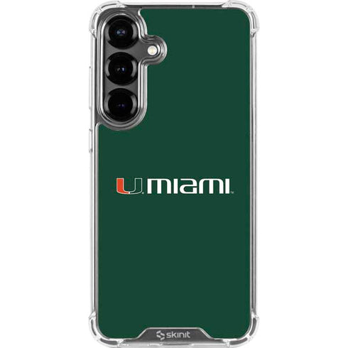 University of Miami Horizontal Mark on Green Galaxy S26 Plus Clear Case