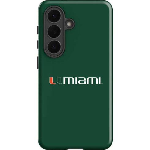 University of Miami Horizontal Mark on Green Galaxy S26 Plus Impact Case