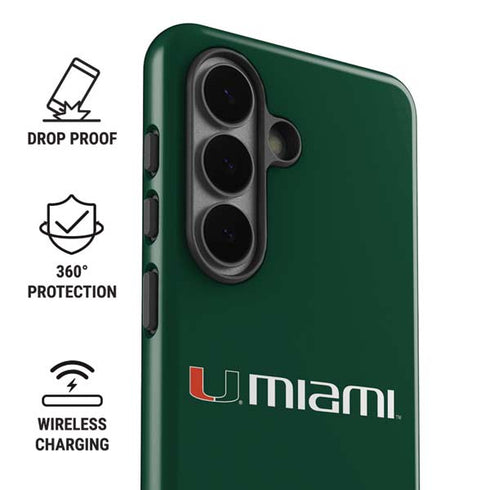 University of Miami Horizontal Mark on Green Galaxy S26 Plus Impact Case