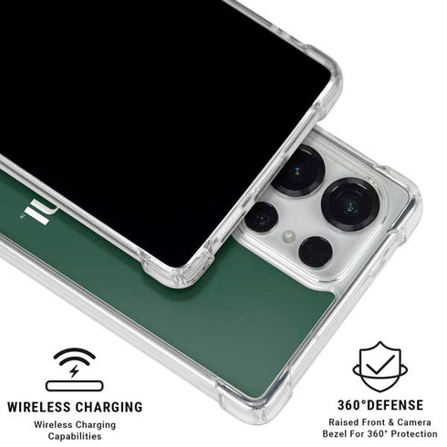 University of Miami Horizontal Mark on Green Galaxy S26 Ultra Clear Case
