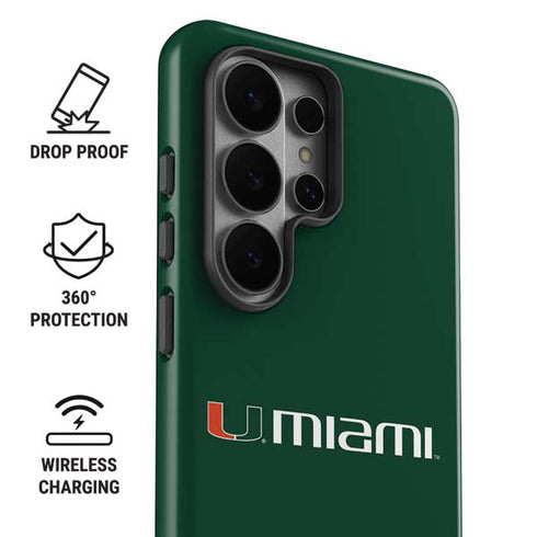 University of Miami Horizontal Mark on Green Galaxy S26 Ultra Impact Case