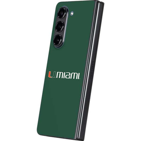 University of Miami Horizontal Mark on Green Galaxy Z Fold5 5G Skin