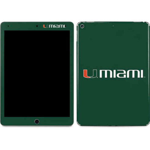 University of Miami Horizontal Mark on Green iPad Skins