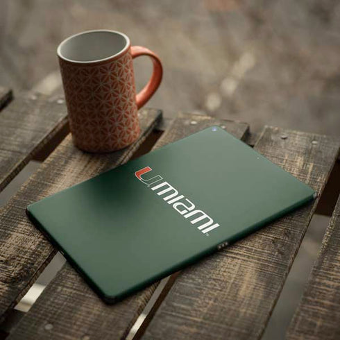 University of Miami Horizontal Mark on Green iPad Skins