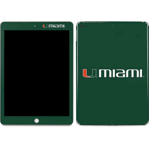 University of Miami Horizontal Mark on Green Apple iPad Skin