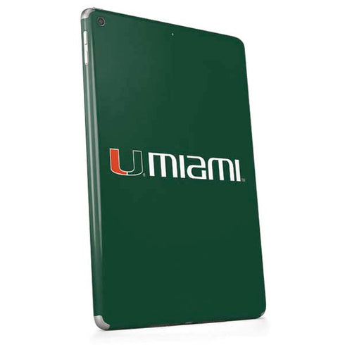 University of Miami Horizontal Mark on Green Apple iPad Skin